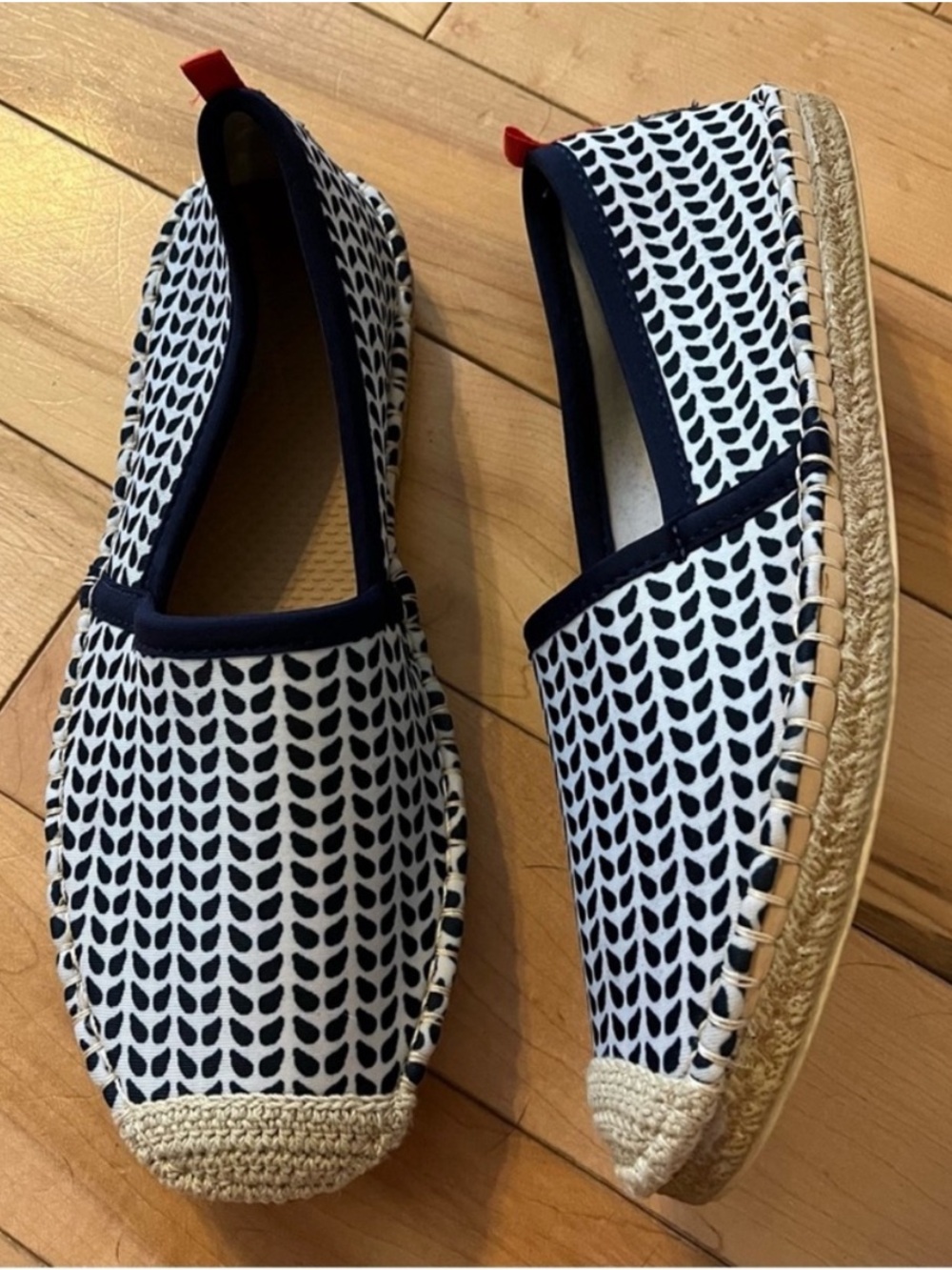 Sea Star Beachwear Navy White Patterned Mariner Beachcomber Espadrille size 8